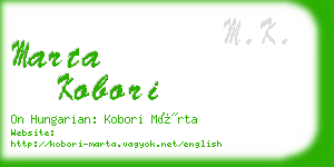 marta kobori business card